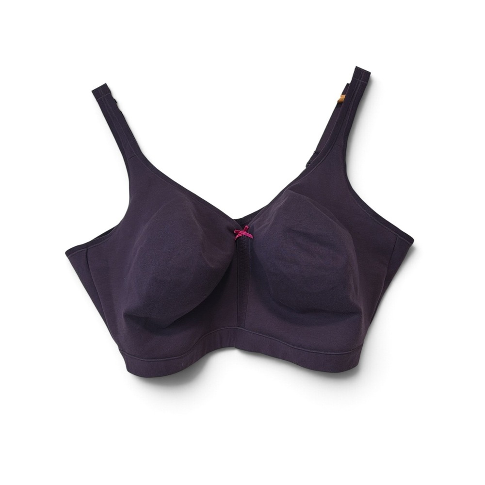 Cacique Women Plum Purple Wirefree Full Coverage Cotton Bra 46H